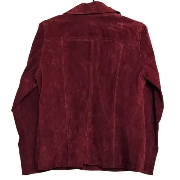 Dennis Basso Suede Leather Moto Jacket Size Medium Washable Asymmetric Zip - Picture 2 of 6